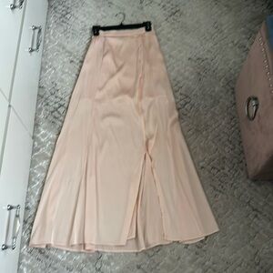 Bebe blush peach satin maxi skirt